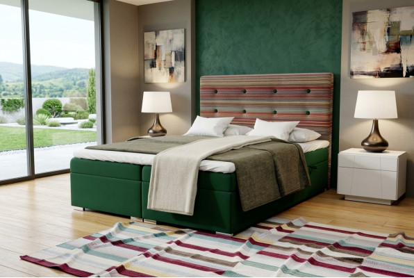 Chesterfield Ensemble Complet de Lit Boxspring Hôtel Double Matelas Surmatelas Neuf