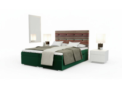 Chesterfield Ensemble Complet de Lit Boxspring Hôtel Double Matelas Surmatelas Neuf