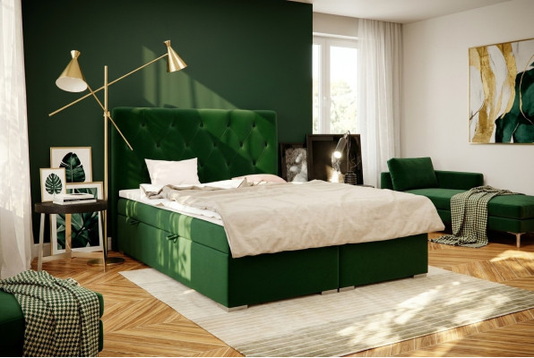 Chesterfield lit boxspring hôtel double ensemble complet matelas surmatelas lits neufs