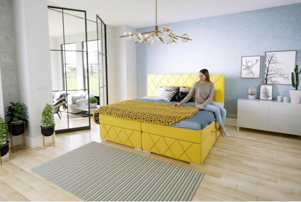 Ensemble complet de lit Double Matelas Sommier surmatelas Fonctionnalité de lit Box