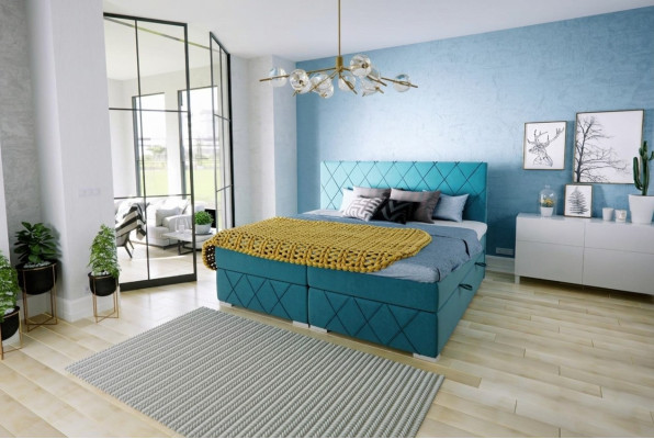 Lit Boxspring Hôtel Double en tissu de luxe Fonction d'ameublement de base de lit