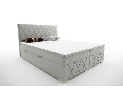Lit Boxspring Hôtel Lit Double Textile Lit de Luxe Sommier Rembourrage fonction lit