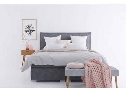 Lits boxspring doubles de luxe pour hôtel moderne avec fonction coffre et tissu d'ameublement