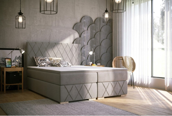 Ensemble complet de lit Boxspring Matelas & Surmatelas Luxe Rembourrage 180x200cm Lits neufs