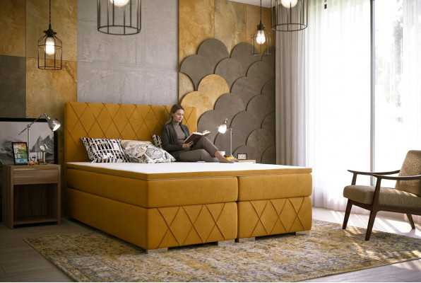 Ensemble complet de lit boxspring matelas & surmatelas luxueux rembourrage 160x200cm Lits neufs