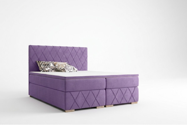 Ensemble complet Matelas & Surmatelas Lit Boxspring avec revêtement violet 180x200cm Lits