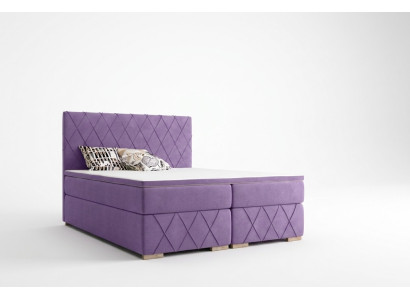 Ensemble complet Matelas & Surmatelas Lit Boxspring avec revêtement violet 180x200cm Lits