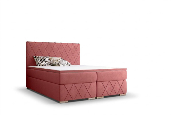 Ensemble complet Matelas & Surmatelas Lit Boxspring Rembourrage Rose 180x200cm Lits neufs