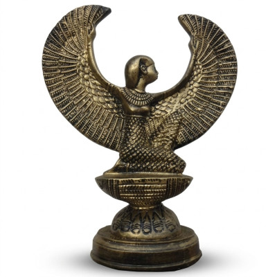Sculpture d'Égypte Déesse Isis Figurine Statue Figurines Statues Style Antique 38cm Neuf