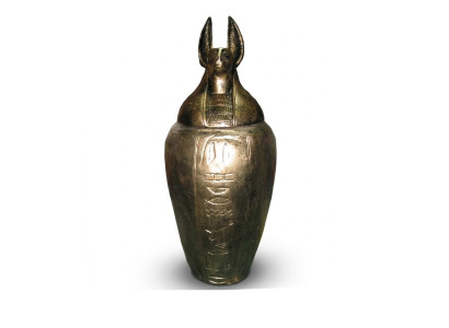 Urne Ägypten Schakal Anubis Statue Skulpturen Ägyptische Statuen Figuren 46 cm