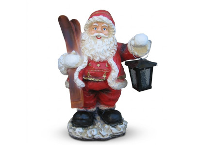 Weihnachtsmann Figur Statue Aussenleuchte Dekoration Nikolaus Skulptur 41cm Neu