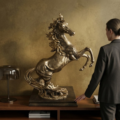 Sculpture pesare Abstrait Cuivre Coloré Pégase Cheval Statues Décoration Chevaux