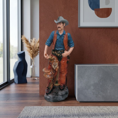 Statue sculpture bûcheron figurine cowboy statues sculptures figurines peintes à la main