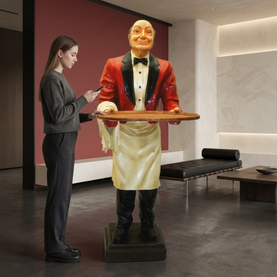 Butler statue figure figurines statues sculpture restaurant hôtel 180 cm étagère neuve