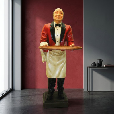 Butler statue figure figurines statues sculpture restaurant hôtel 180 cm étagère neuve