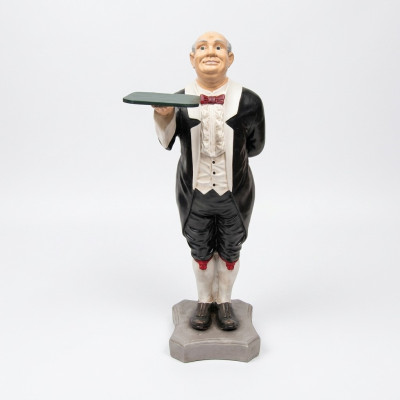 Statue de majordome Figurine Statues Sculptures Restaurant Hôtel 110 cm Plateau Neuf