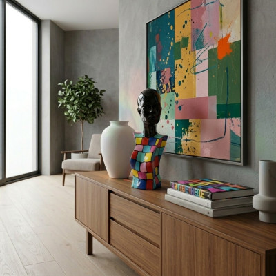 Sculpture abstraite buste de femme style années 70 statues sculptures figures salon