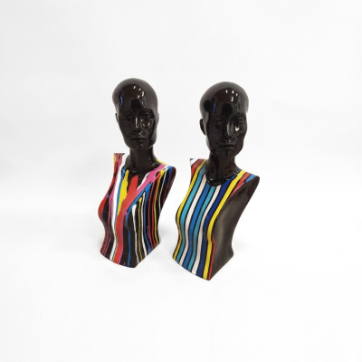 Sculpture abstraite buste de femme, 58 cm, style statues sculptures figurines pour salon.