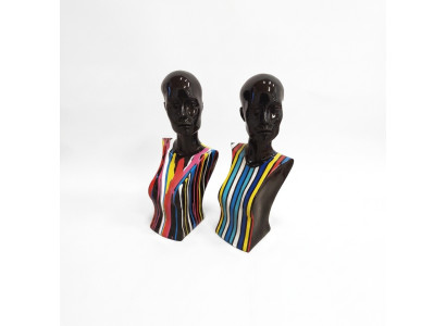 Sculpture abstraite buste de femme, 58 cm, style statues sculptures figurines pour salon.