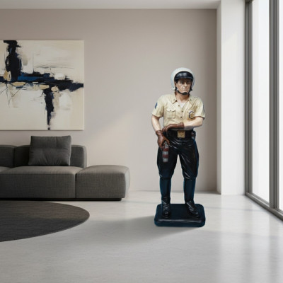 Statue de policier d'autoroute 105 cm décoration magasin figurine USA sculpture figurines