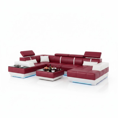 Canapé design + USB, canapé en cuir Suite Upholstery Sofas neufs Canapé d'angle de paysage de vie