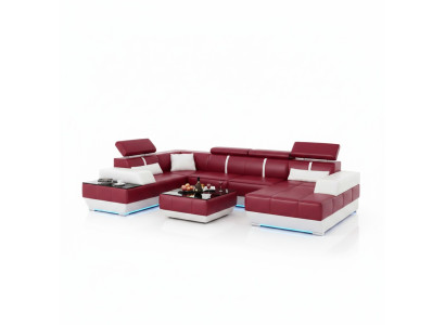 Canapé design + USB, canapé en cuir Suite Upholstery Sofas neufs Canapé d'angle de paysage de vie