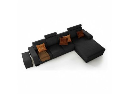 canapé d'angle en cuir haut de gamme. Design élégant pour une élégance intemporelle.