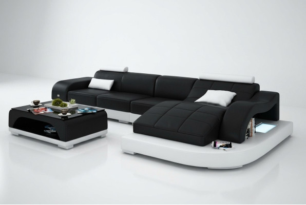 Paysage vivant Canapé d'angle Canapé avec USB Canapé en cuir Canapé design Siège Rembourrage neuf 3375