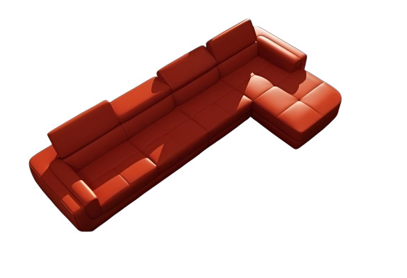 Canapé d'angle Canapé en cuir + USB Paysage vivant en tissu en forme de L Canapé Siège d'angle Tettau rouge
