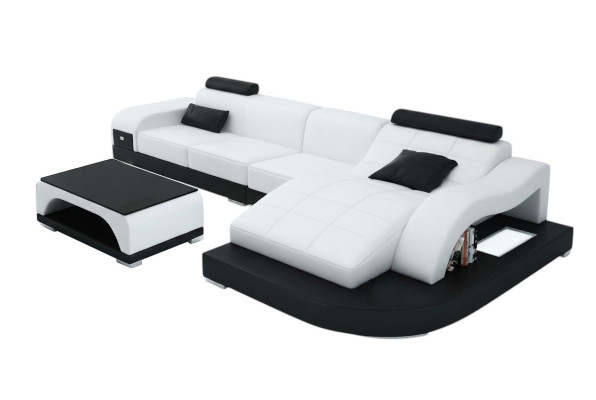Canapé d'angle avec port USB Rembourrage Coin salon Paysage vivant Canapé d'angle Canapé design PHM3375