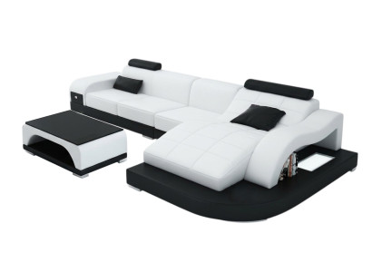 Canapé d'angle avec port USB Rembourrage Coin salon Paysage vivant Canapé d'angle Canapé design PHM3375