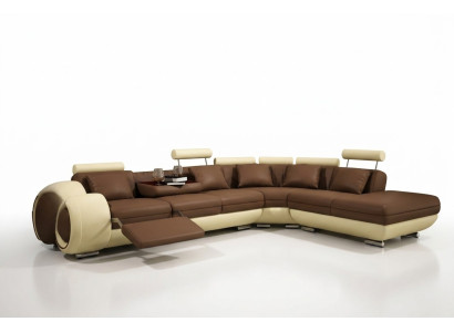 Canapé en cuir avec USB Canapé d'angle de vie Suite d'angle Conception de canapé moderne A1163C