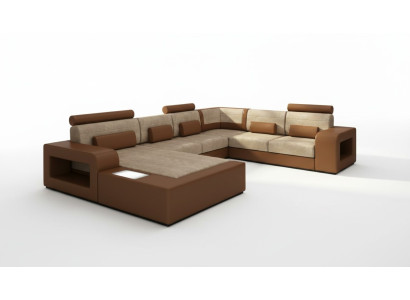 Paysage vivant Canapé avec USB, Ensemble de canapés Tissu Textile Canapé en cuir avec éclairage