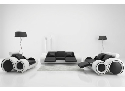 Canapé en cuir avec USB Canapé de paysage vivant 3+2+1 places Ensemble de canapés design moderne A1163D