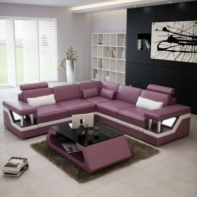 Canapé en cuir XXL avec USB Suite Living landscape Canapé d'angle Canapé d'angle en cuir HAMBURG II