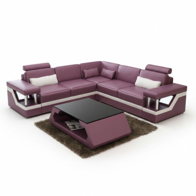 Canapé en cuir XXL avec USB Suite Living landscape Canapé d'angle Canapé d'angle en cuir HAMBURG II
