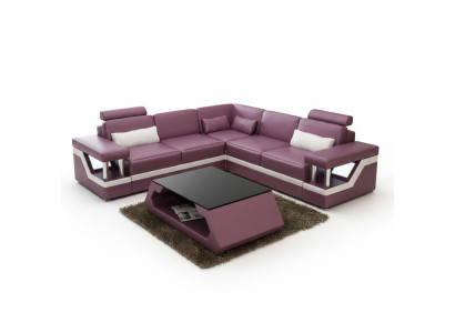 Canapé en cuir XXL avec USB Suite Living landscape Canapé d'angle Canapé d'angle en cuir HAMBURG II