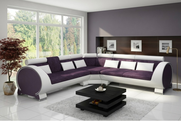 Canapé d'angle VIGO "LT01" Canapé d'angle Canapé USB Suite d'angle Canapé en cuir Textile en cuir Tissu