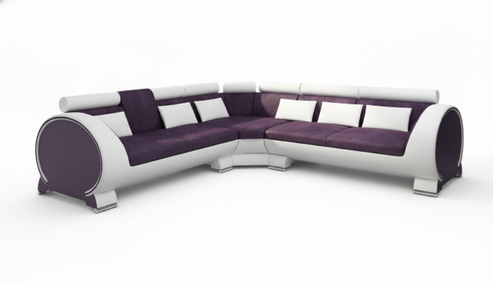 Canapé d'angle VIGO "LT01" Canapé d'angle Canapé USB Suite d'angle Canapé en cuir Textile en cuir Tissu