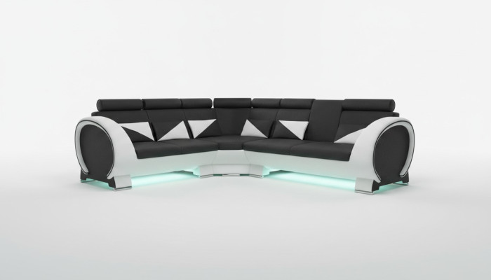 Canapé d'angle design Salon paysager Canapé + USB Suite Rembourrage Lounge Canapés Canapés