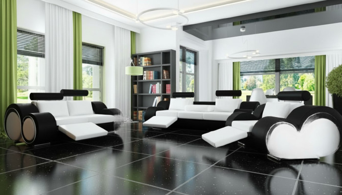 Ensemble de canapé + USB Rembourrage 3+2+1 Canapé Suite Designer Lounge Relax Ensembre de Rembourrage