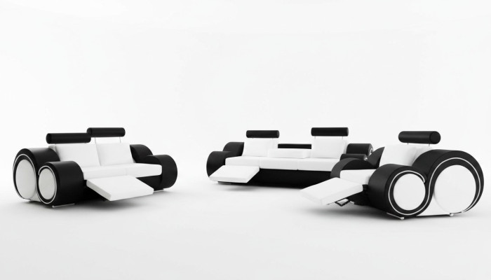 Ensemble de canapé + USB Rembourrage 3+2+1 Canapé Suite Designer Lounge Relax Ensembre de Rembourrage