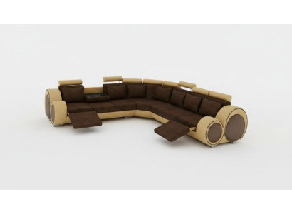 Canapé textile avec USB, coin de canapé DESIGNERSOFA, paysage vivant, ensemble de cuir ECK nouveau.
