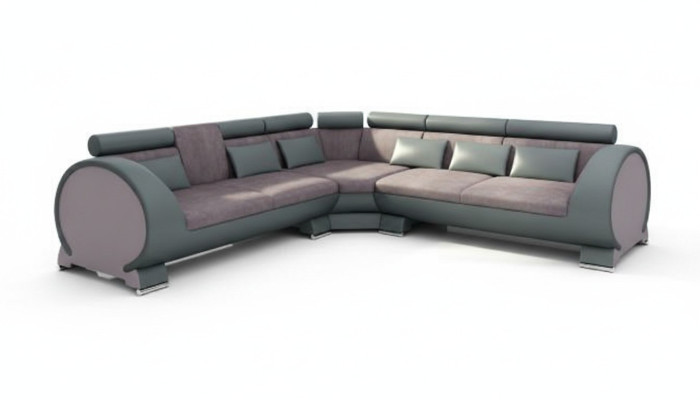Canapé d'angle VIGO "LT01" Canapé d'angle + USB, Suite de canapé d'angle Canapé en cuir Tissu en cuir Textile.