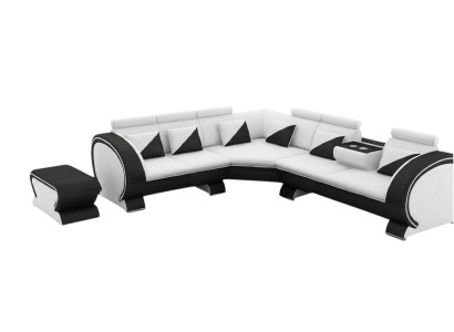 Canapé d'angle design Canapé de salon paysage de vie Canapé + USB Suite rembourrée Canapé de salon Salons Canapés