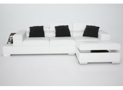 Canapé en cuir Canapé avec USB Paysage vivant Canapé d'angle Suite d'angle Design Moderne K5006D