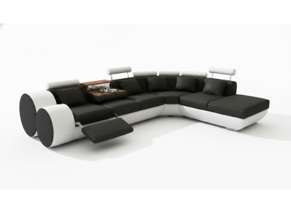 Canapé en cuir canapé canapé en cuir USB suite XXL salon paysage canapé d'angle sur mesure