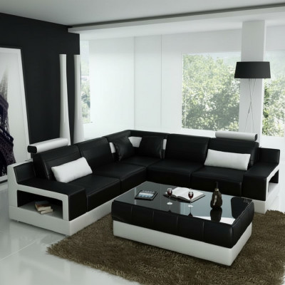 CANAPÉ EN CUIR CANAPÉ USB Fonction lit Suite Salon Paysage Tapisserie Sur mesure