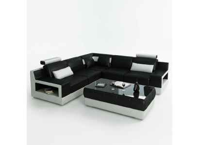CANAPÉ EN CUIR CANAPÉ USB Fonction lit Suite Salon Paysage Tapisserie Sur mesure