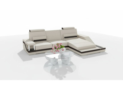 Canapé d'angle Canapé paysage de vie Canapé USB Suite d'angle Cuir Tissu Personnalisé